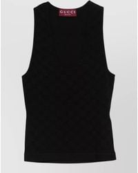 Gucci - Knitted Racerback Scoop Neck Sleeveless Top - Lyst