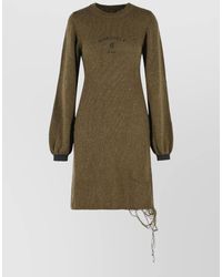 MM6 by Maison Margiela - Wool-Blend Printed Midi Knitted Dress - Lyst
