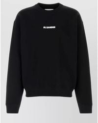 Jil Sander - Cotton Sweatshirt Cuff Detail And Hem - Lyst