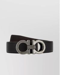 Ferragamo - Adjustable Reversible Leather Belt With Metal Buckle - Lyst