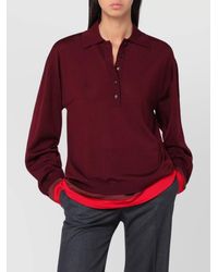 Stella McCartney - Layered Bordeaux Wool Polo - Lyst