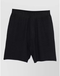 Emporio Armani - Knitted Beach Shorts Elastic Waistband Pocket - Lyst