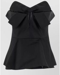 McQueen - Silk Draped Off-The-Shoulder Bustier Top - Lyst