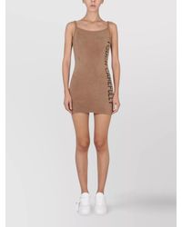 Off-White c/o Virgil Abloh - Fuzzy Knit Logo-Print Mini Dress - Lyst