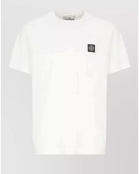 Stone Island - Cotton Ribbed Crew Neck Short-Sleeve T-Shirt - Lyst