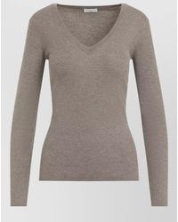 Brunello Cucinelli - V-Neck Cashmere-Blend Sweater - Lyst