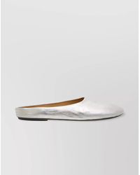 Marsèll - Square Toe Metallic Finish Flat Sole Slippers - Lyst