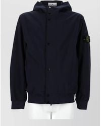 Stone Island - Hooded Coat Long Sleeves Ribbed Cuffs - Lyst