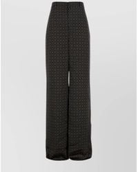 Saint Laurent - Printed Satin Wide-Leg Trousers - Lyst