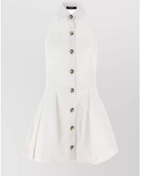 Balmain - Pleated Skirt Halterneck Dress With Collar Detail - Lyst