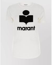 Isabel Marant - Linen Logo Print Short Sleeve T-Shirt - Lyst