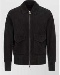 Giorgio Brato - Aviator Jacket Collared Front Pockets Ribbed - Lyst