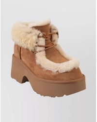UGG - Sheepskin Lace-Up Platform Ankle Boots - Lyst