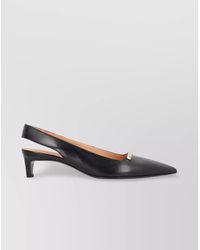Tod's - Leather Kitten Heel Slingback Pumps With Metal Detail - Lyst