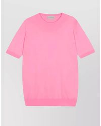 John Smedley - Fine-Knit Cotton Short-Sleeve Jumper - Lyst