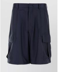 Prada - Silk Cargo Bermuda Shorts - Lyst