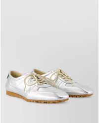 Aeyde - Leather Lace-Up Sneakers - Lyst
