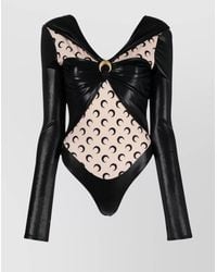 Marine Serre - Draped Printed Viscose Bodysuit - Lyst