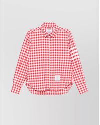 Thom Browne - Round Hem Zip Up Shirt With T Bar Puller - Lyst