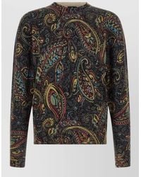 Etro - Paisley Knit Crew Neck Long Sleeve Top - Lyst
