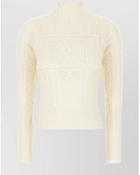 Max Mara - Cable Knit High Neck Sweater - Lyst