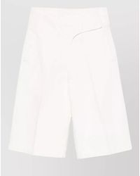Ami Paris - Cotton High-Rise Paneled Knee-Length Shorts - Lyst