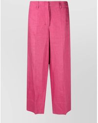 Max Mara - Linen High Waist Wide-Leg Trousers - Lyst