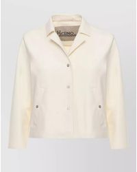 Herno - Short Jacket Long Sleeves Notched Collar Pockets - Lyst