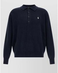 Polo Ralph Lauren - Cotton Long-Sleeve Polo Sweater - Lyst