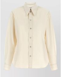 Lemaire - Silk Cotton Pointed Collar Shirt - Lyst