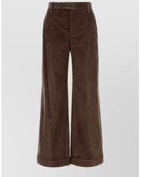 Brunello Cucinelli - Corduroy High Waist Wide Leg Pants - Lyst