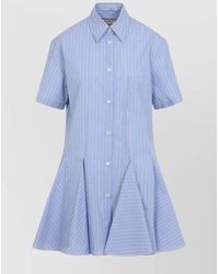 Marni - Cotton Embroidered Poplin Mini Shirt Dress - Lyst