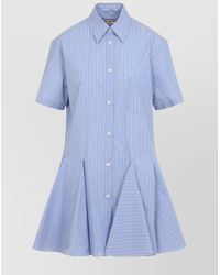 Marni - Cotton Embroidered Poplin Mini Shirt Dress - Lyst