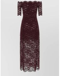 Rabanne - Lace Dress Shoulder Neckline Short Sleeves - Lyst