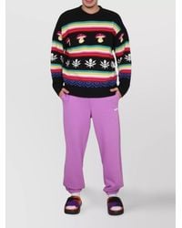 MSGM - Wool Ribbed Crew Neck Sweater - Lyst