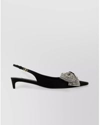 Dolce & Gabbana - Satin Rhinestone-Embellished Slingback Pumps - Lyst
