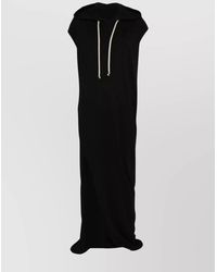 Rick Owens - Cotton Hooded Cap Sleeve Maxi Dress - Lyst