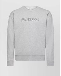 JW Anderson - Organic Cotton Mélange Logo-Embroidered Crew-Neck Sweatshirt - Lyst