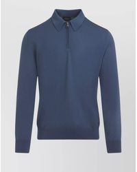 Brioni - Long Sleeves Zip Polo - Lyst