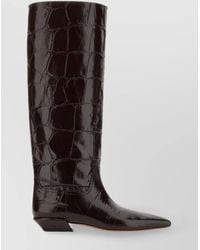 Paris Texas - "Bettina" Crocodile Effect Knee Length Boots - Lyst