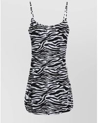 The Attico - Zebra Print Beach Cover Up Mini Dress - Lyst