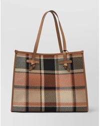 Gianni Chiarini - Checkered Top Handle Shoulder Bag - Lyst