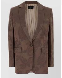 Etro - Silk Embroidered Jacquard Blazer - Lyst