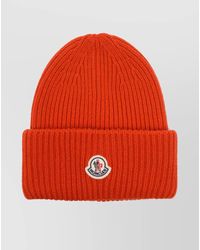 Moncler - Logo Hat With Folded Cuff And Ribbed Texture - Lyst