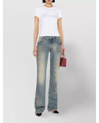 Blumarine - Logo Cotton Crew Neck T-Shirt - Lyst