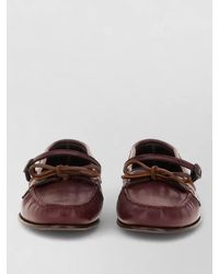 Hereu - Mary Jane Lorea Leather Bow Loafers - Lyst