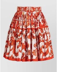 Dolce & Gabbana - Cotton Floral-Print Ruffled Mini Skirt - Lyst
