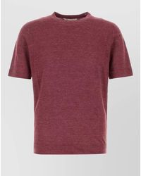 Brunello Cucinelli - Linen Blend Crew Neck Sweater Short Sleeves - Lyst