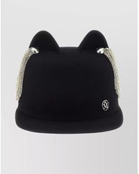 Maison Michel - Crystal Embellished Wool Fedora Hat - Lyst