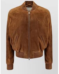 Ami Paris - Suede Leather Zipped Jacket - Lyst